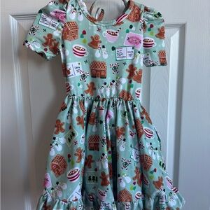 Festive Gingerbread Kids Casual Dress